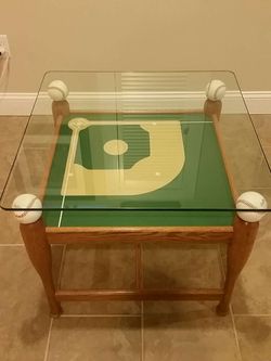 Baseball table w glass Top