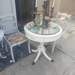 1930s Hand Carved Bistro Table .dining Table Kitchrn Table Round Omg!