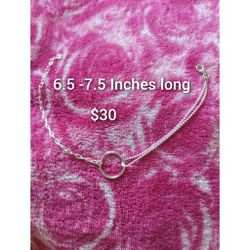 925 Sterling Silver Women's Bracelet/Brasalete De Plata 925 Para Dama