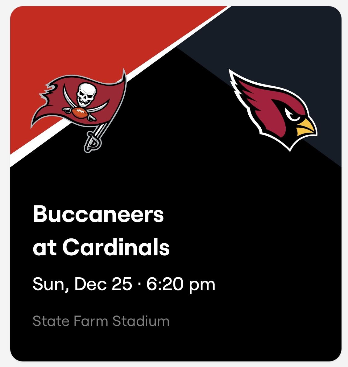 Arizona Cardinals VS Tampa Bay Buccaneers
