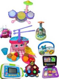 8pc Baby Toddler Toy Lot - Vtech Fisher-Price Leapfrog Infantino Skip Hop