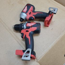 Milwaukee M18 18V Lithium-Ion Brushless Cordless 2 speed drill and impact driver.
