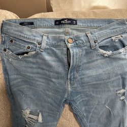 Men Hollister Ripped Skinny Jeans  32 X 34