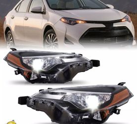 Pair 2017 2018 2019 Toyota Corolla L LE CE Left Right Side Headlights Assembly Headlamps 