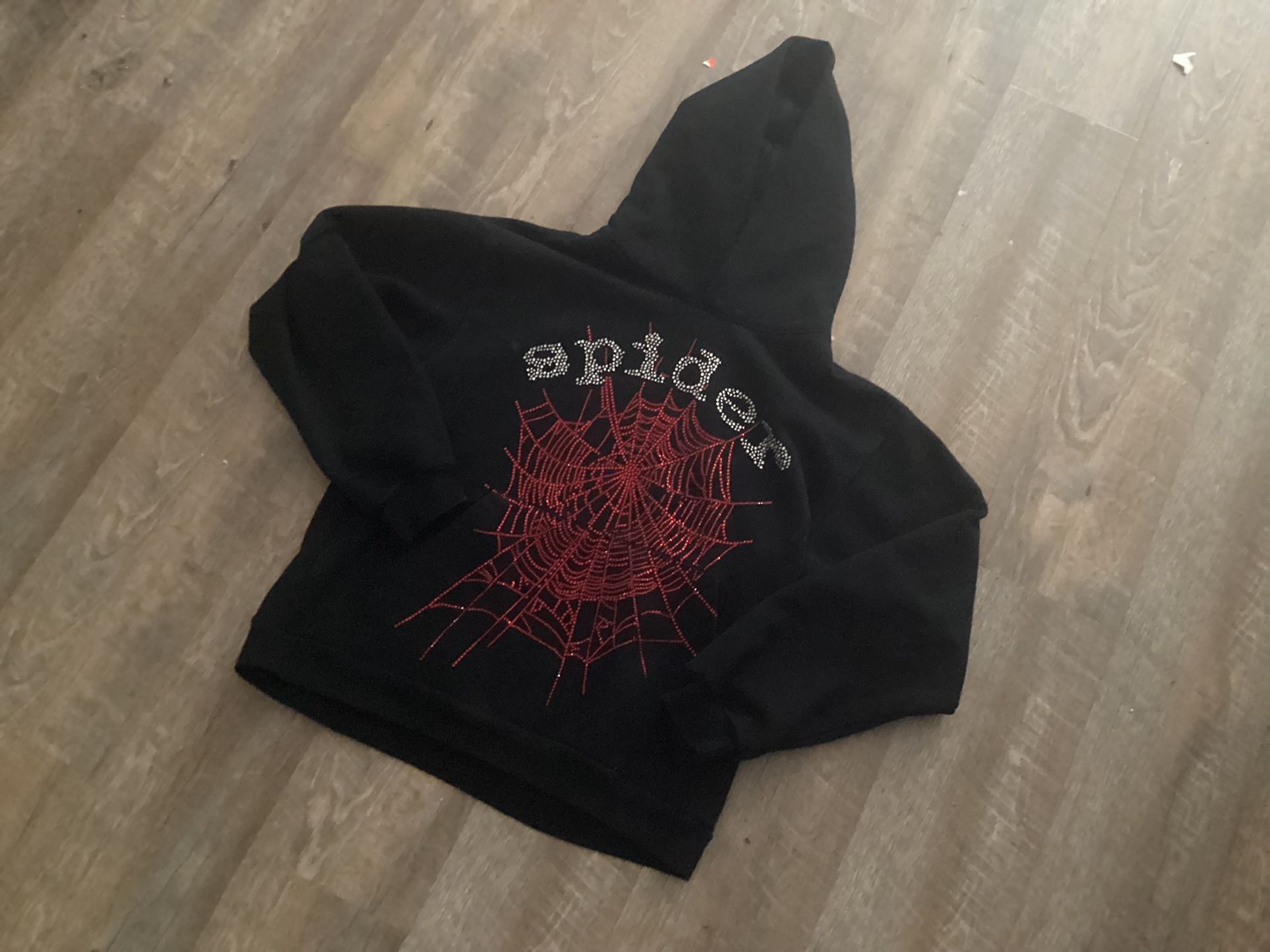 Red Rhinestone Spider Hoodie
