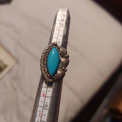 Sterling Silver And Turqoise Native Style Ring