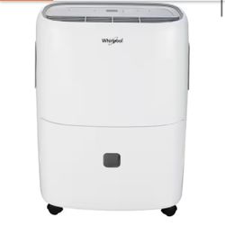 Whirlpool 30-Pint Portable Dehumidifier with 24-Hour Timer, Auto Shut-Off, Easy-Clean Filter, Auto-Restart and Wheels