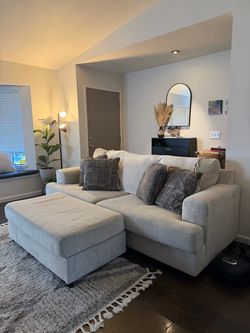 Sofa bed, ottoman, swivel chair set