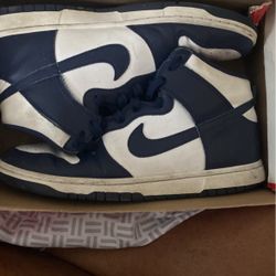 high dark blue dunks 