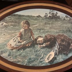 Antique Shepherd, Girls Lithograph