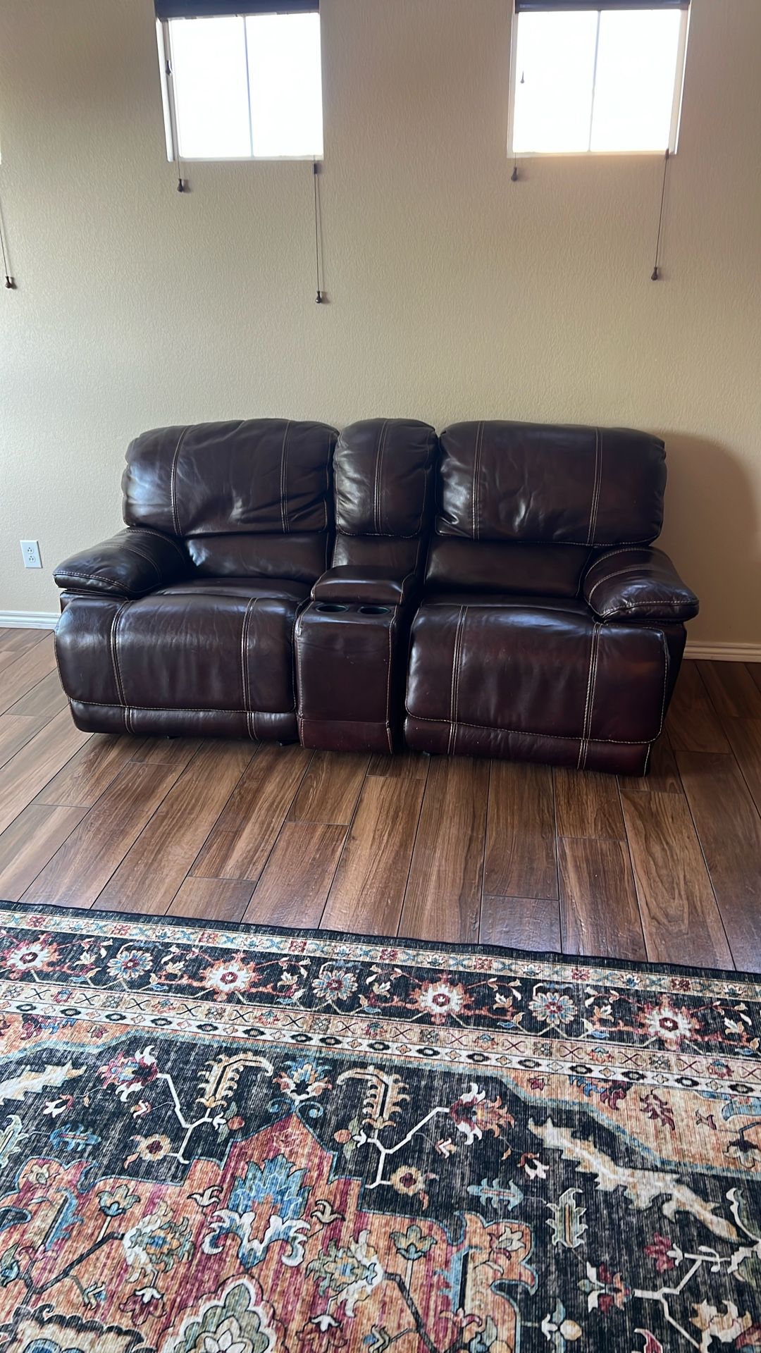 Genuine Leather Recliner Sofa