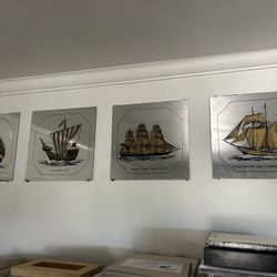 Nautical mirror Set - Historical Ships 