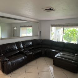 Leather Couch W/ 2 Recliners