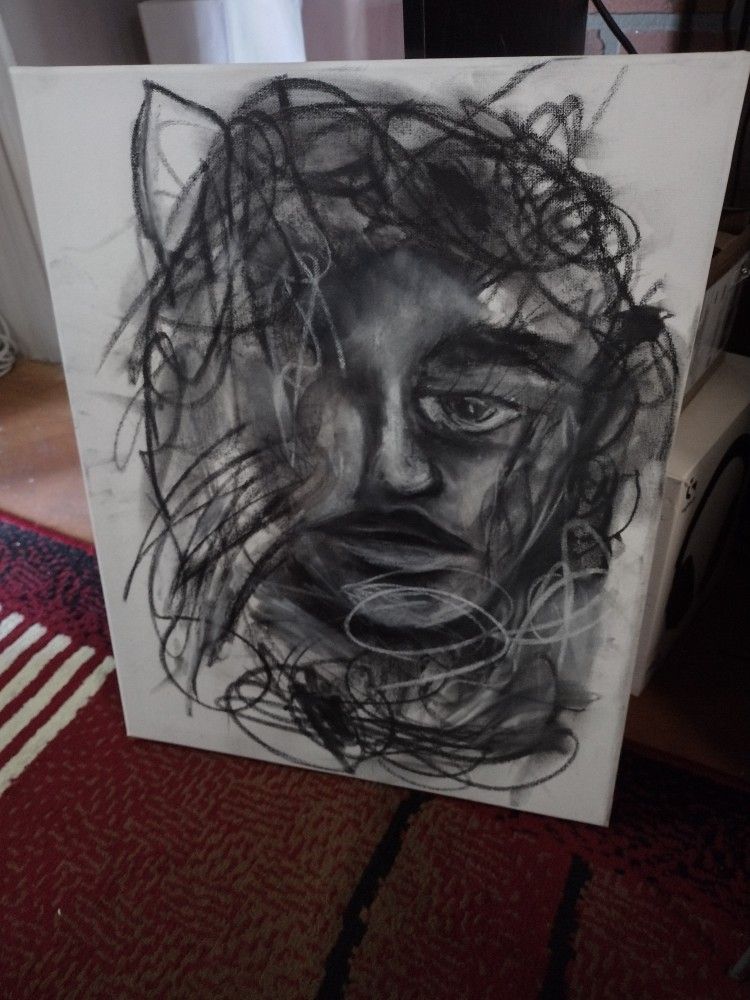 16x20 Charcoal Pencil On Canvas