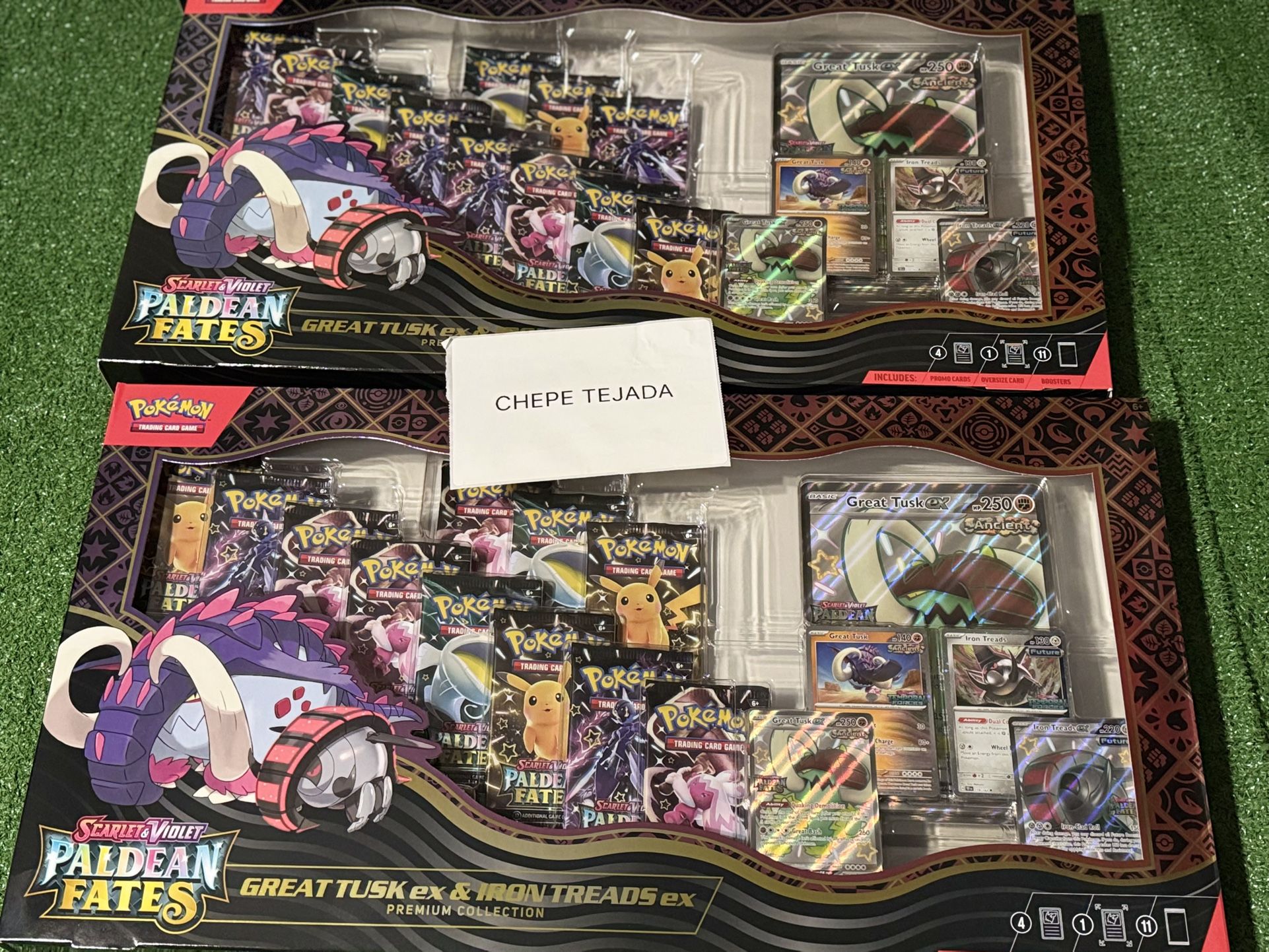 Pokémon Paldean Fates Great Tusk & Iron Treads EX Premium Collection