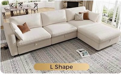 New Modern 113 Inch L-Shaped Sectional Couch