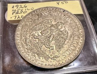1926 Mexico 72% Silver Peso Coin