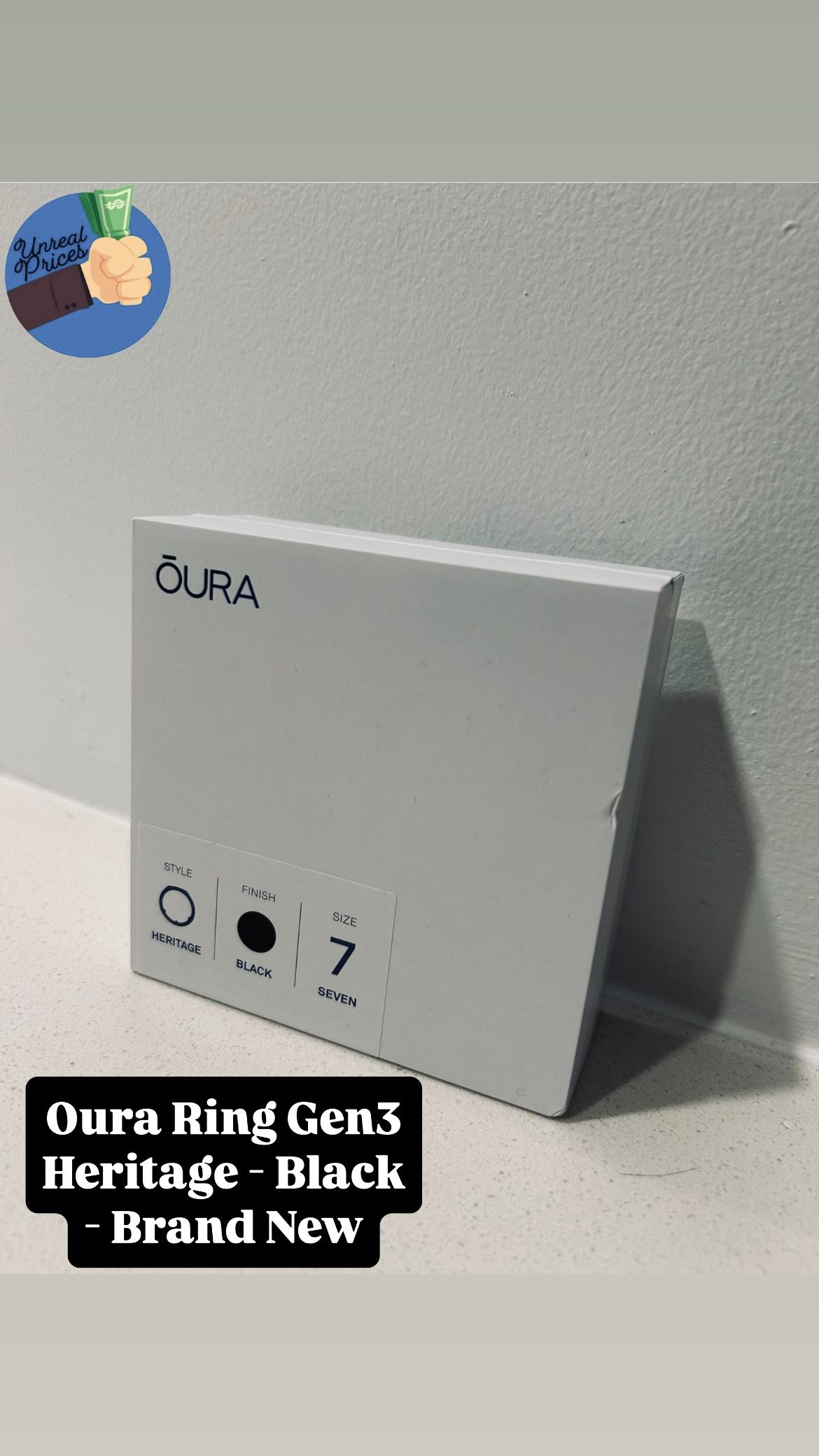 Oura Ring Gen3 Heritage - Black - Brand New