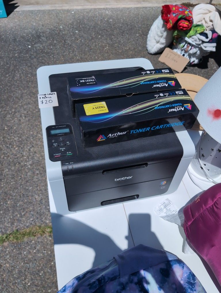 Brother Color Laser Printer & 2 Refill Cartridges