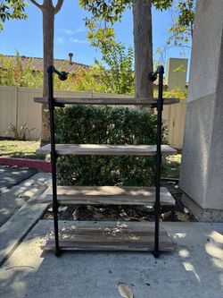 Metal And Wood Shelving Unit