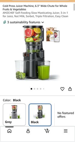 AMZCHEF Cold Press Slow Masticating Juicer – Black
