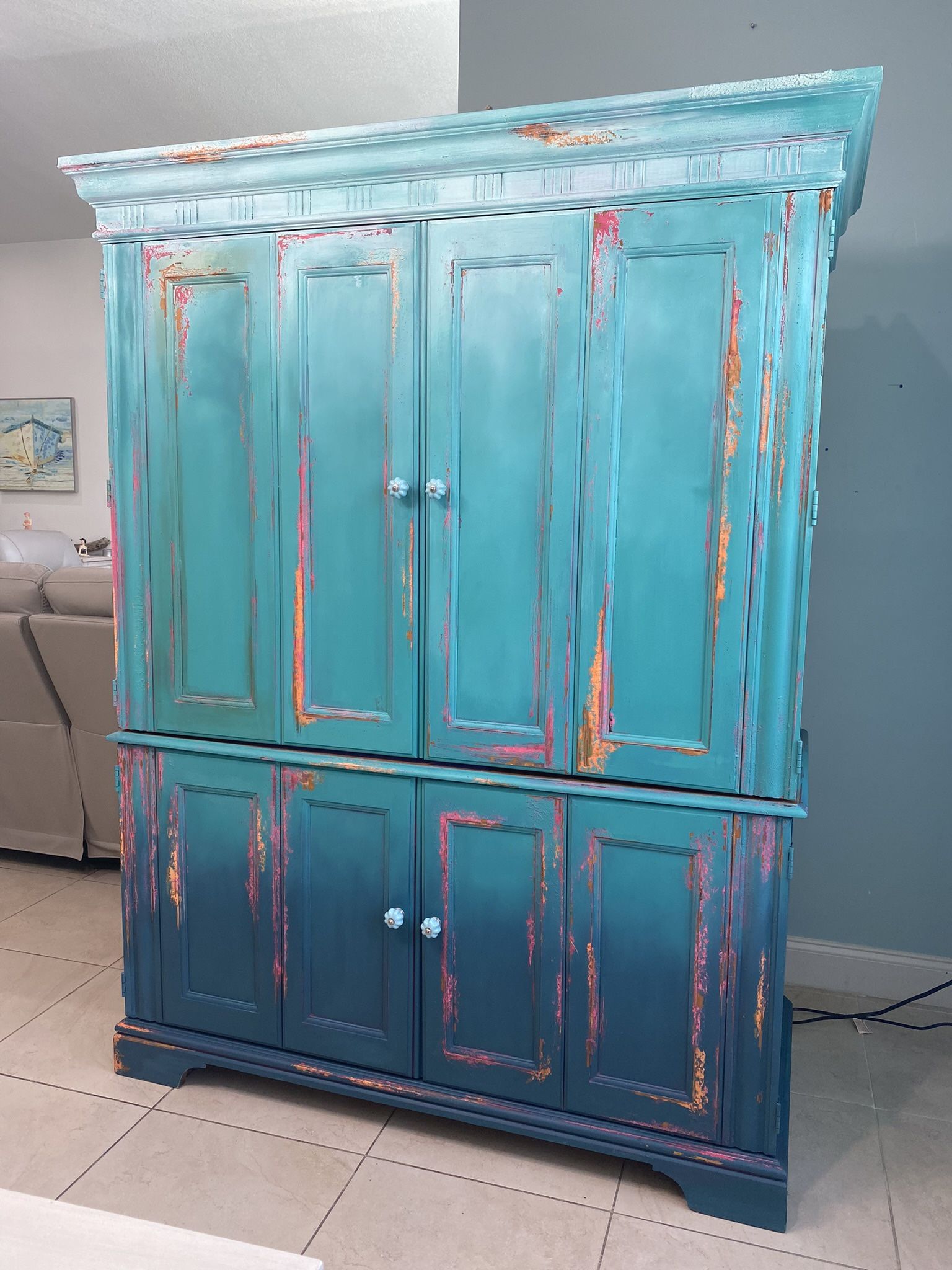 Hand Painted Computer Desk.