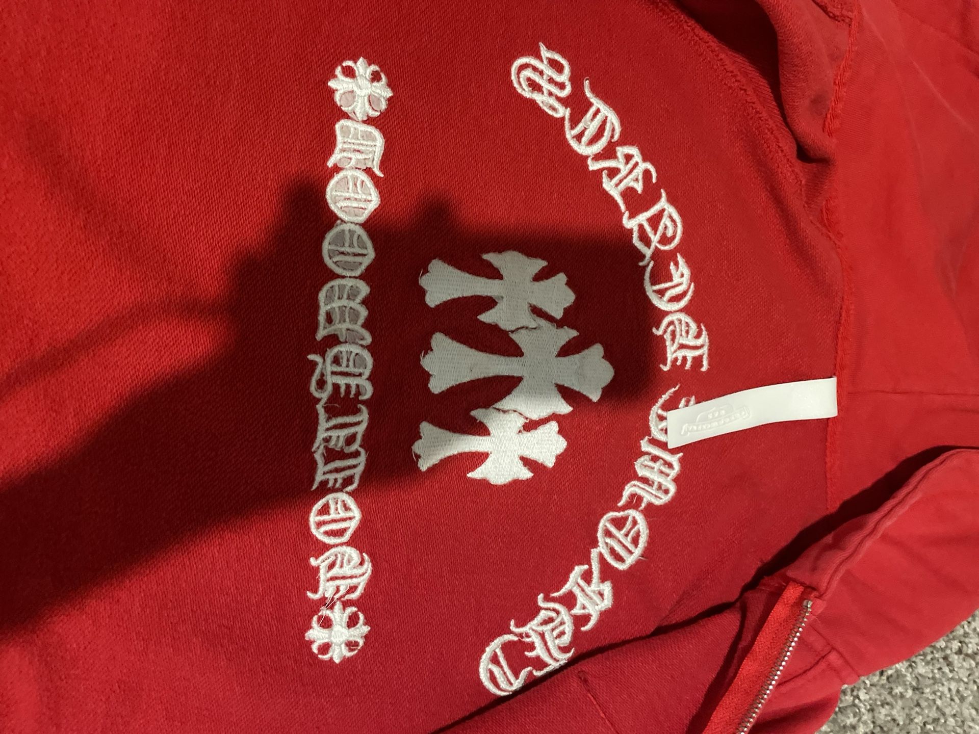 Red Chrome Hearts Zip Jacket
