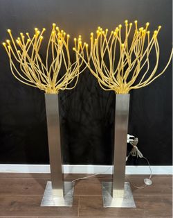 Pair of vintage IKEA STRANNE Medusa Jellyfish floor lamps- postmodern collectible.