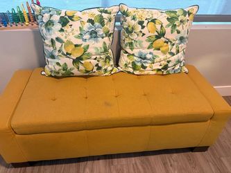 Yellow Ottoman with storage