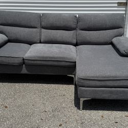 Modern Grey Right Side Chaise Sectional Delivery Available 🚚