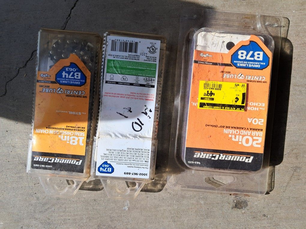 Chainsaw Chains New One 20 And Two 18s