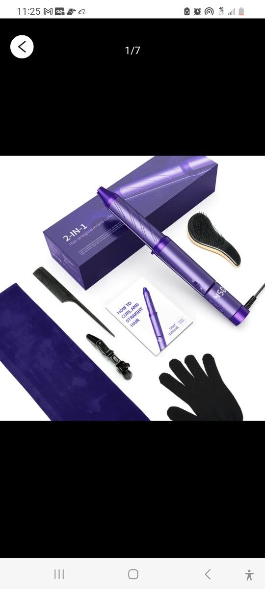Hair Straightener and Curler 2 in 1 Ceramic, ELLESYE 15S Superfast Heat up 13 Temperatures Flat Iron for Hair-Blue