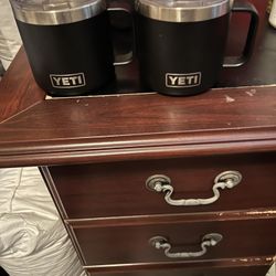 2 Yeti Black Coffee Mugs 