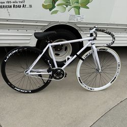Fixie Bike Look Rims Black White Lightweight Bicycle