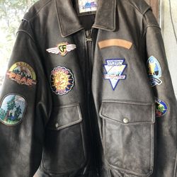 Like New Leather Disneyland Resort California Adventure Bomber Jacket