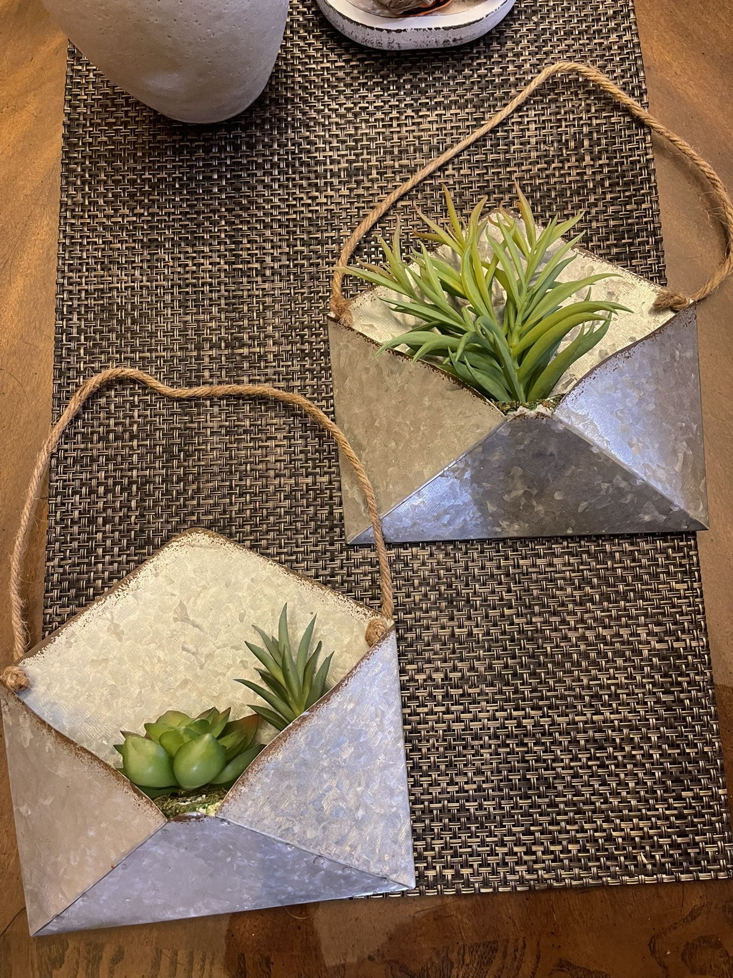 Metal Envelopes With Succulents