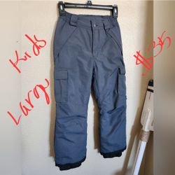 Boy's Girls Kids Snow Pants, Size 7 Or Large