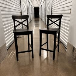 Bar Stools - IKEA INGOLF set of 2, gently used, brown-black, counter height 
