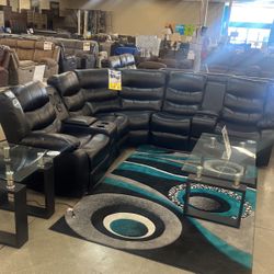 Jovi Sectional Black Reclining