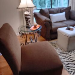 Beautiful Living Room Loveseat Ottoman & Oversized Chair Set 