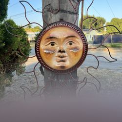Iron Clay Sun Wall Decor 