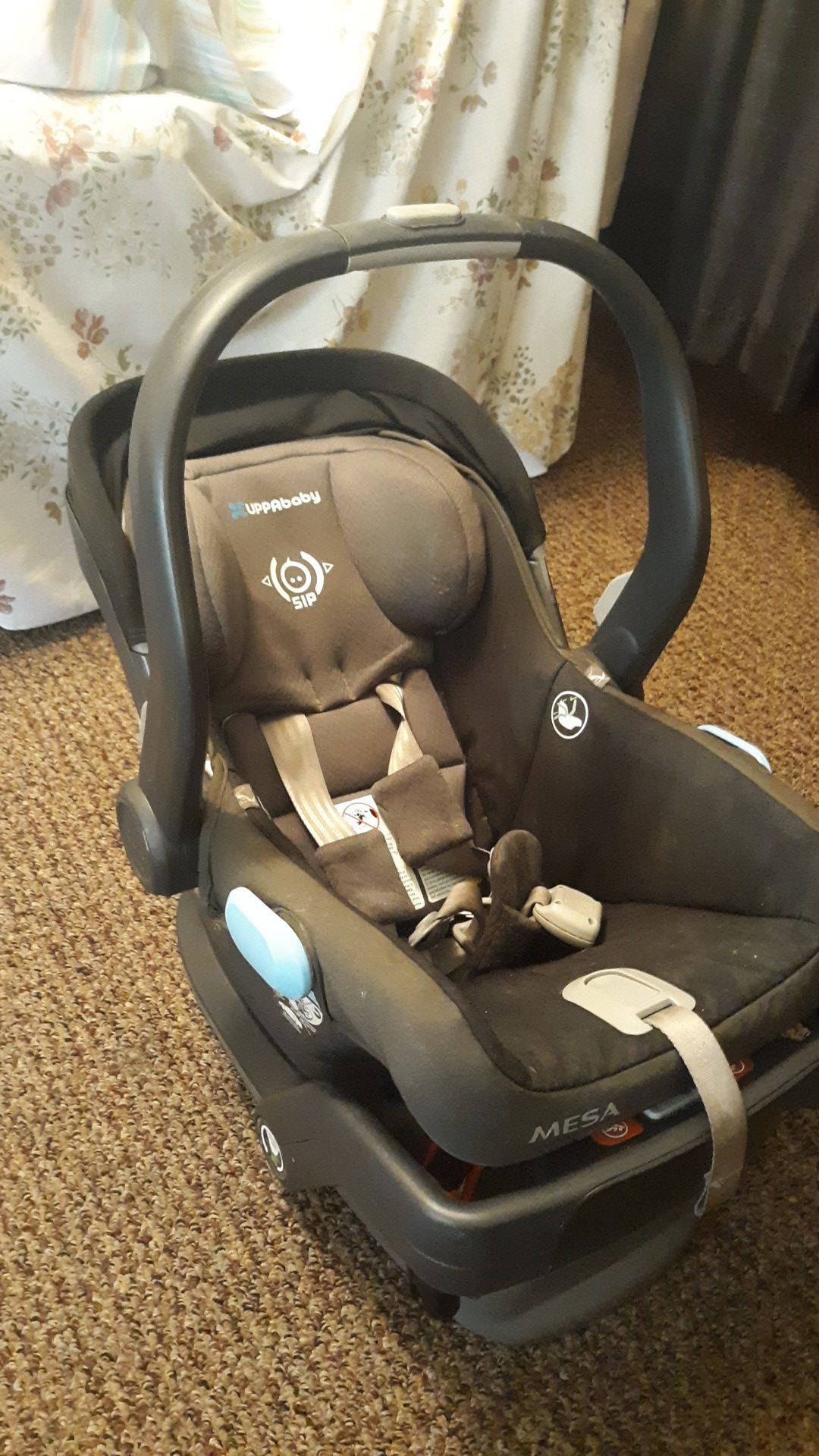 Uppababy car seat and carrier in great condition cost 129.00 sell for 25$
