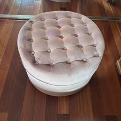 Rose Gold Velvet Ottoman