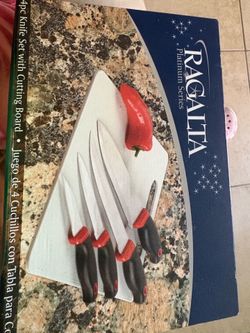 Brand New 4-Piece Knife Set with Cutting Board – Never Opened