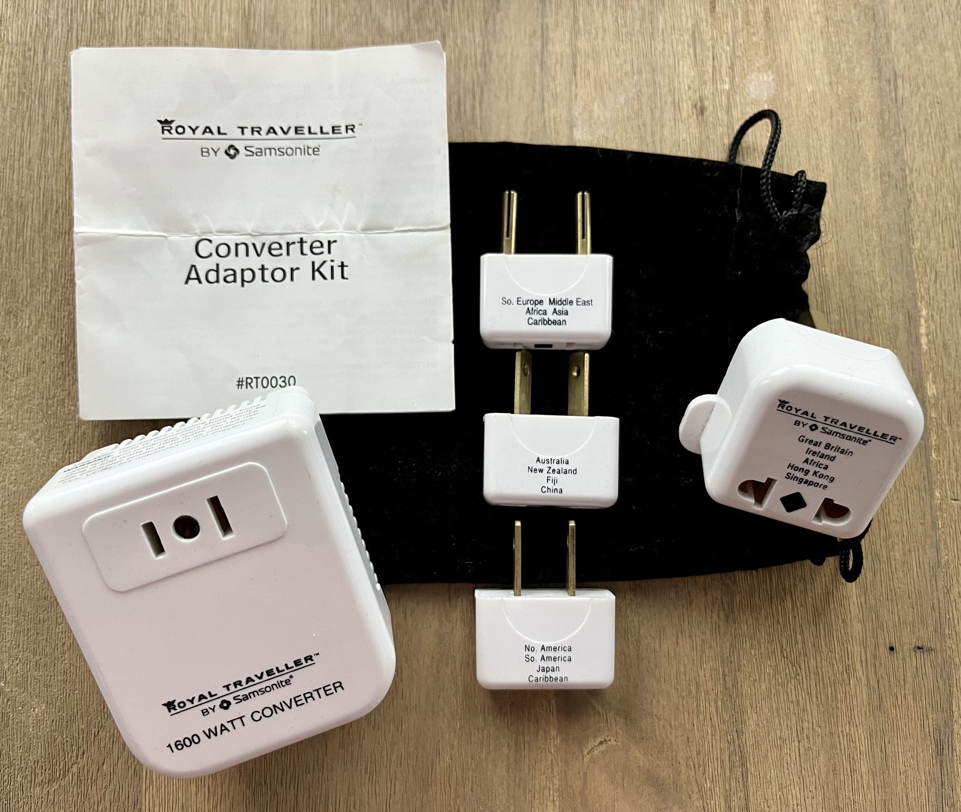 5 Piece Samsonite Travel Electric Converter Kit