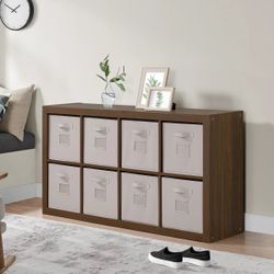 8-Cube Storage Organizer / room divider with Fabric Bins