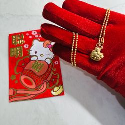 24k Gold Plates Hello Kitty Necklace 