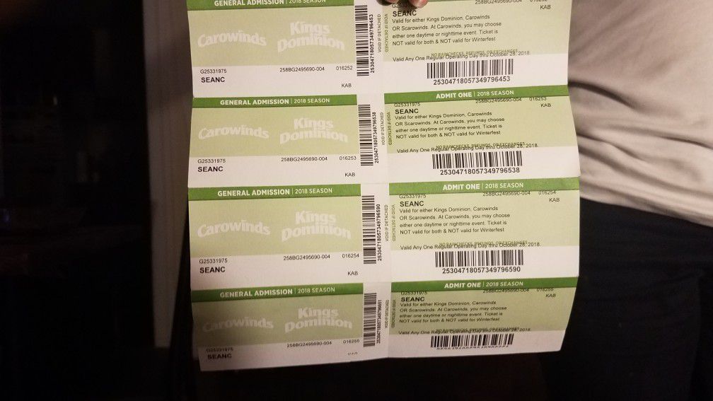 Carowinds or Kings Dominion tickets