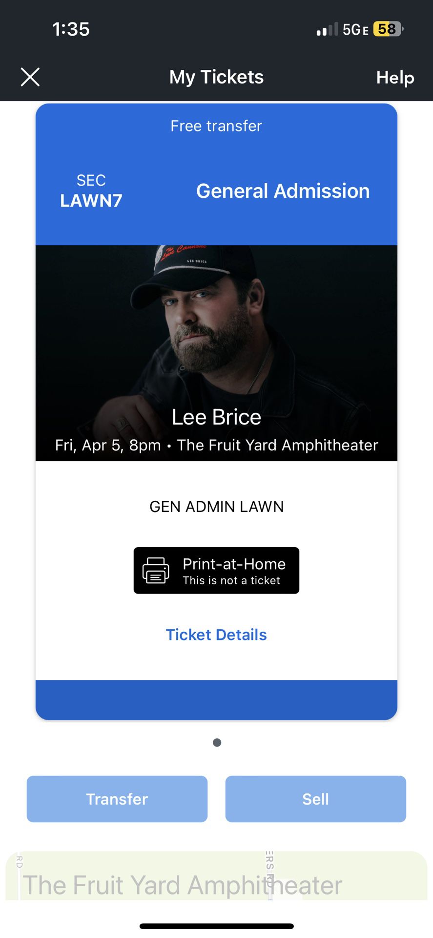 Lee Brice Ticket For Tonight At The Fruityard