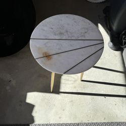 White Marble End Table